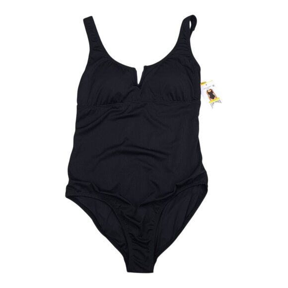 Anne Cole Black One-Piece Swimsuit Medium Adjustable Straps Keyhole Neckline - Picture 6 of 14